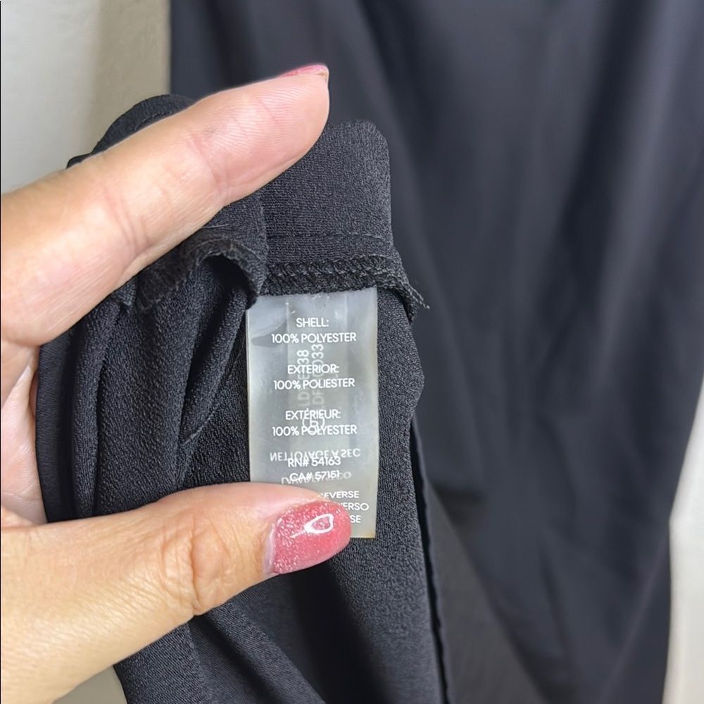 NWT-Karl Lagerfeld- Black asymmetrical silky Midi Dress- Size 12 - Picture 6 of 9